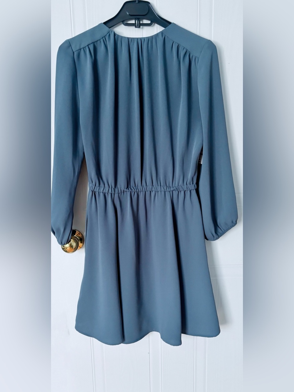 Aritzia Slate Blue Long Sleeve Button-Front Dress - Picture 2 of 2